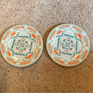 2 Baum Folk Medallion Melamine Dinner Plates